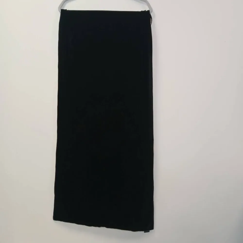 Charter club womens long velvet silk scarf black & tan wrap throw shawl collar